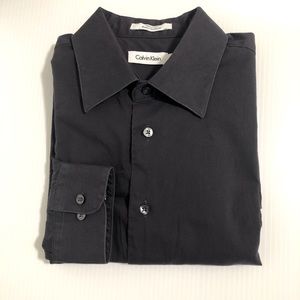 Calvin Klein Purple Long-Sleeve Cotton Dress Shirt - 16 1/2  32/33